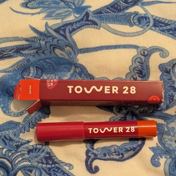 Tower 28 Beauty JuiceBalm Vegan Tinted Lip Balm In Shade Drink - New In Box - Picture 12 of 12